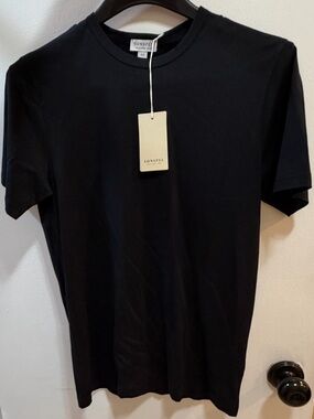 Sunspel Black Short-Sleeve Crew Neck Tee